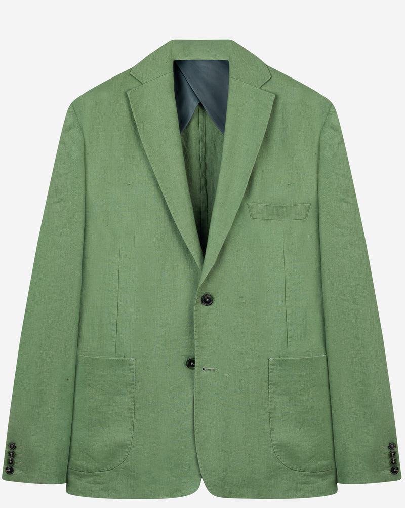 Herbal Green Pure Linen Blazer