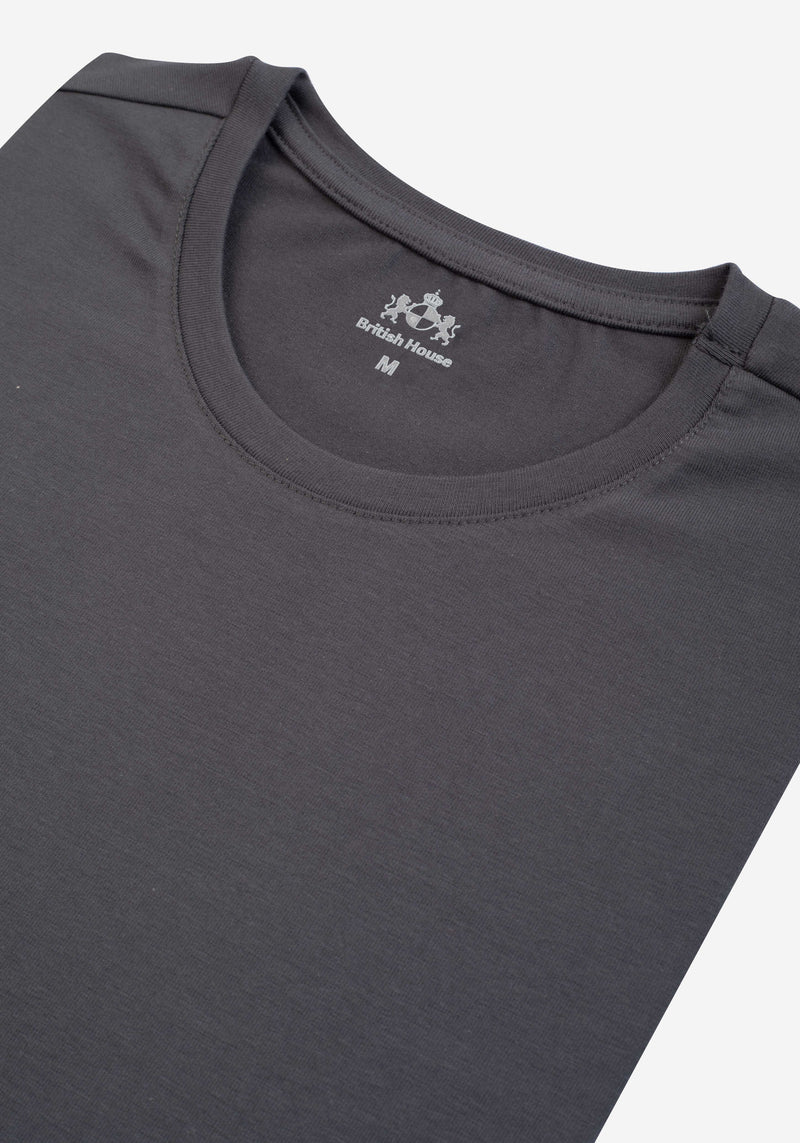 Phantom Grey Cotton Undershirt - Short Sleeve