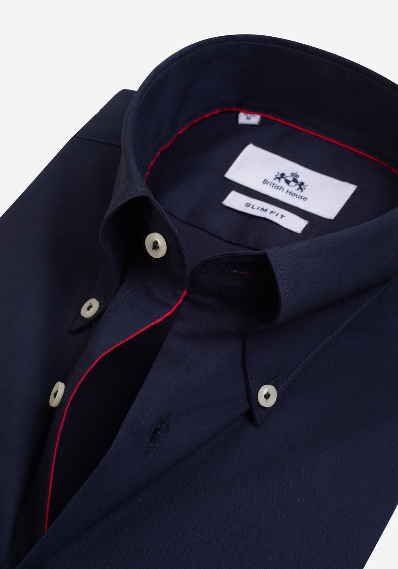 Vintage Navy Cotton Lycra Shirt