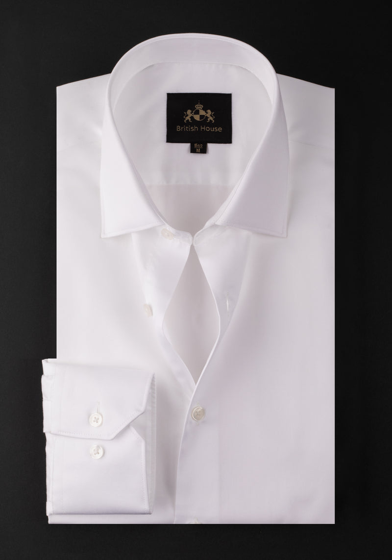 Crystal White Luxe Twill Shirt - Wrinkle-free