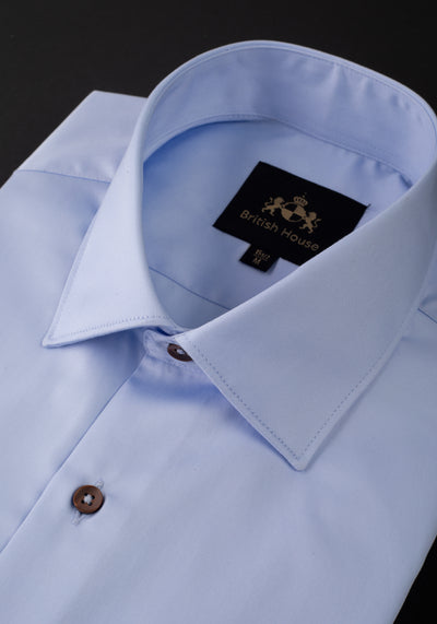 Arctic Blue Luxe Twill Shirt - Wrinkle-free