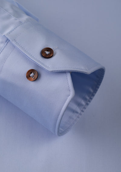 Arctic Blue Luxe Twill Shirt - Wrinkle-free
