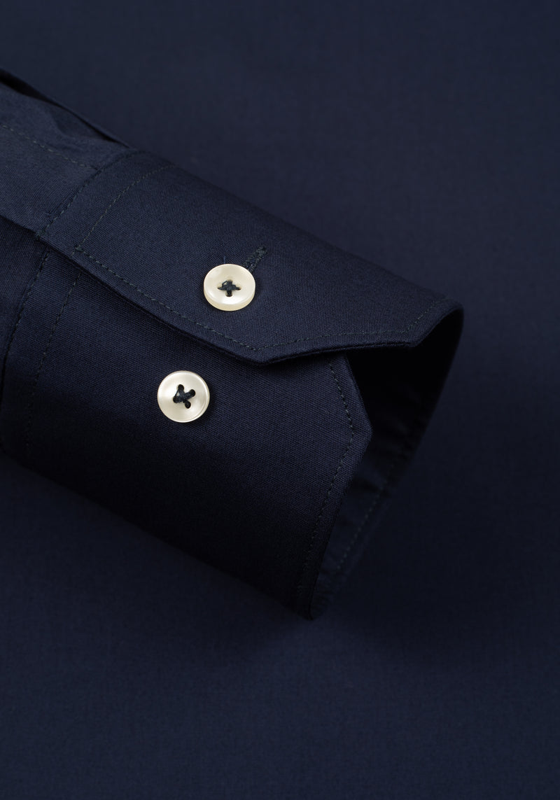 Infinite Navy Cotton Lycra Shirt