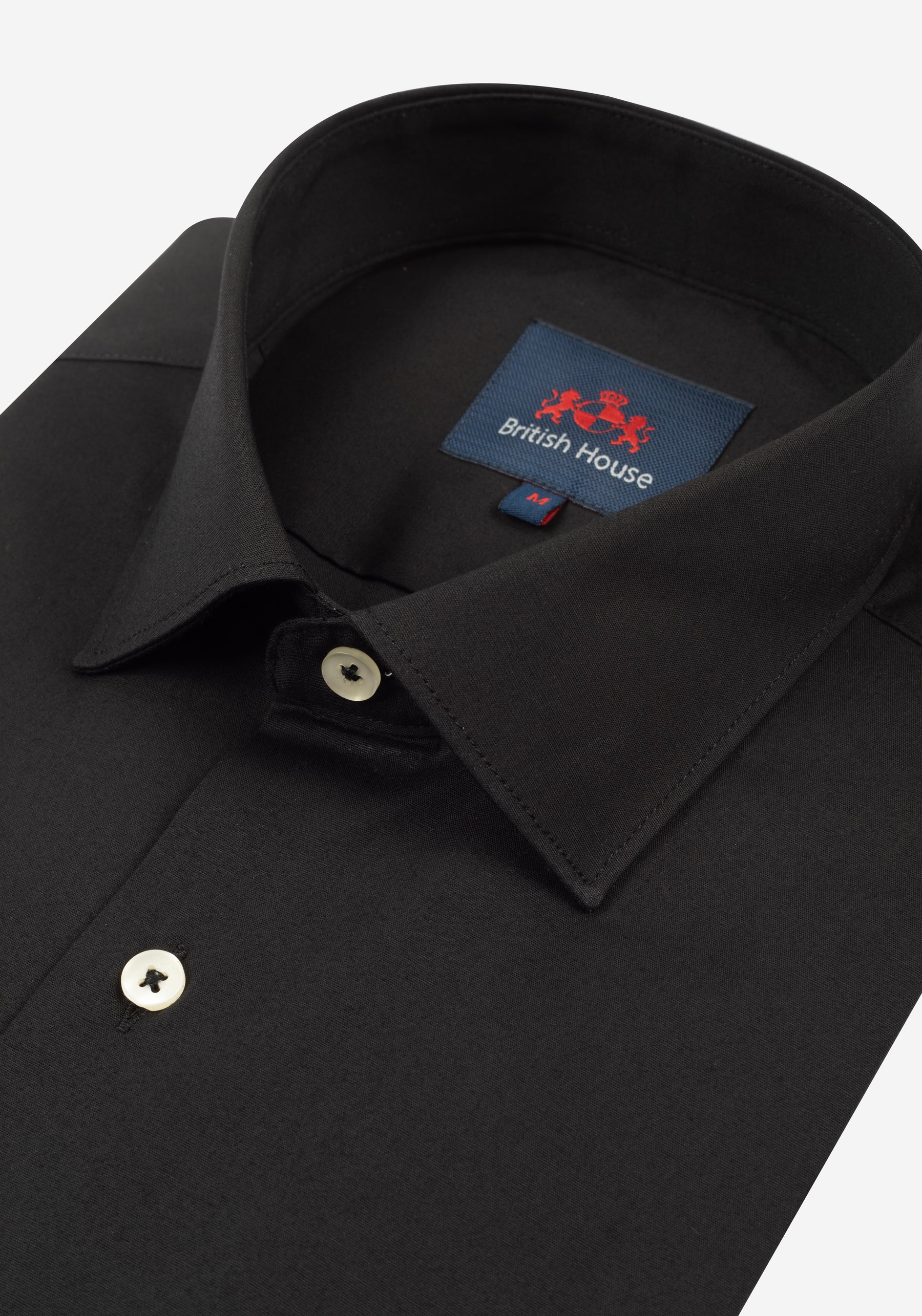 Midnight Black Cotton Lycra Shirt