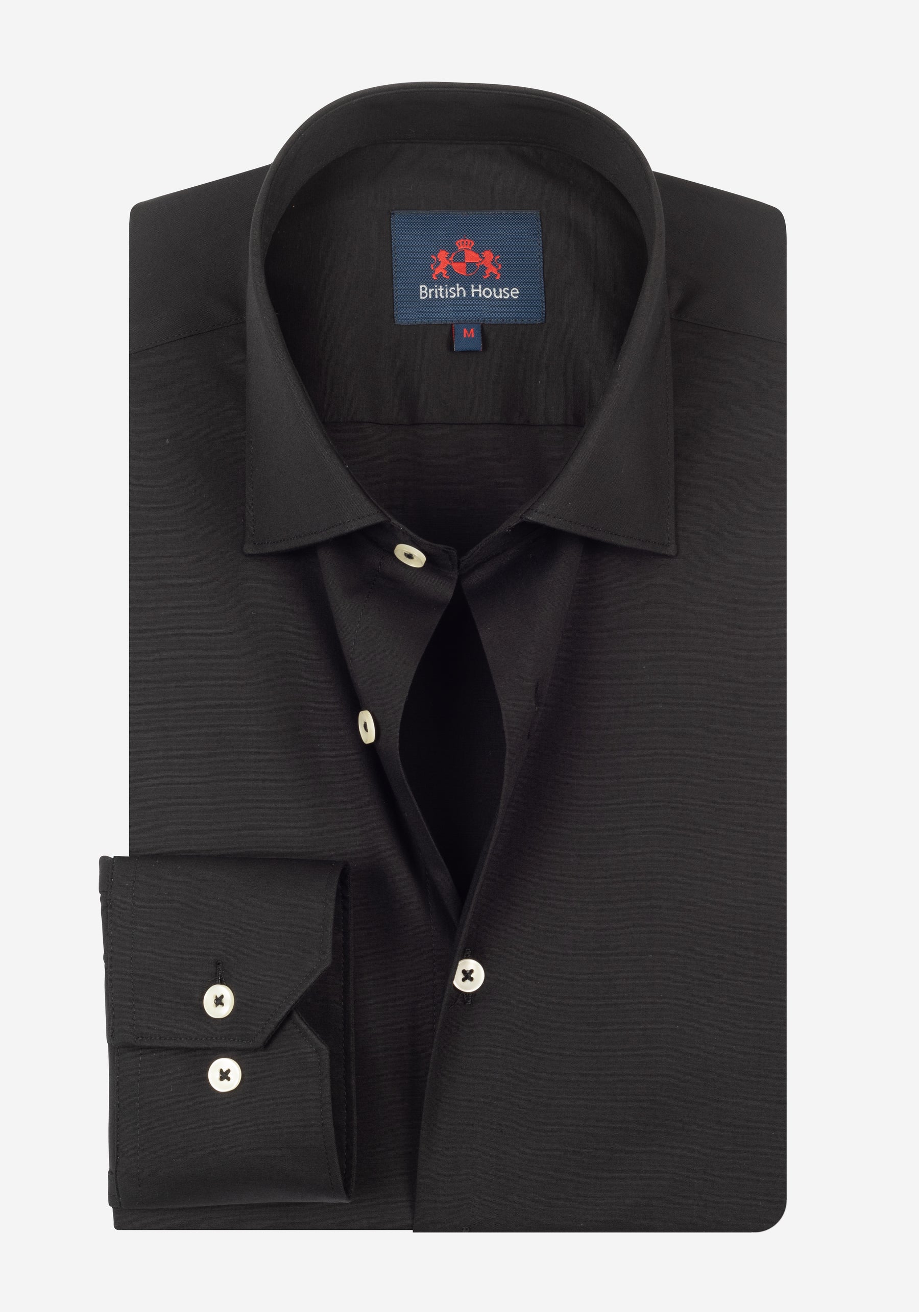 Midnight Black Cotton Lycra Shirt
