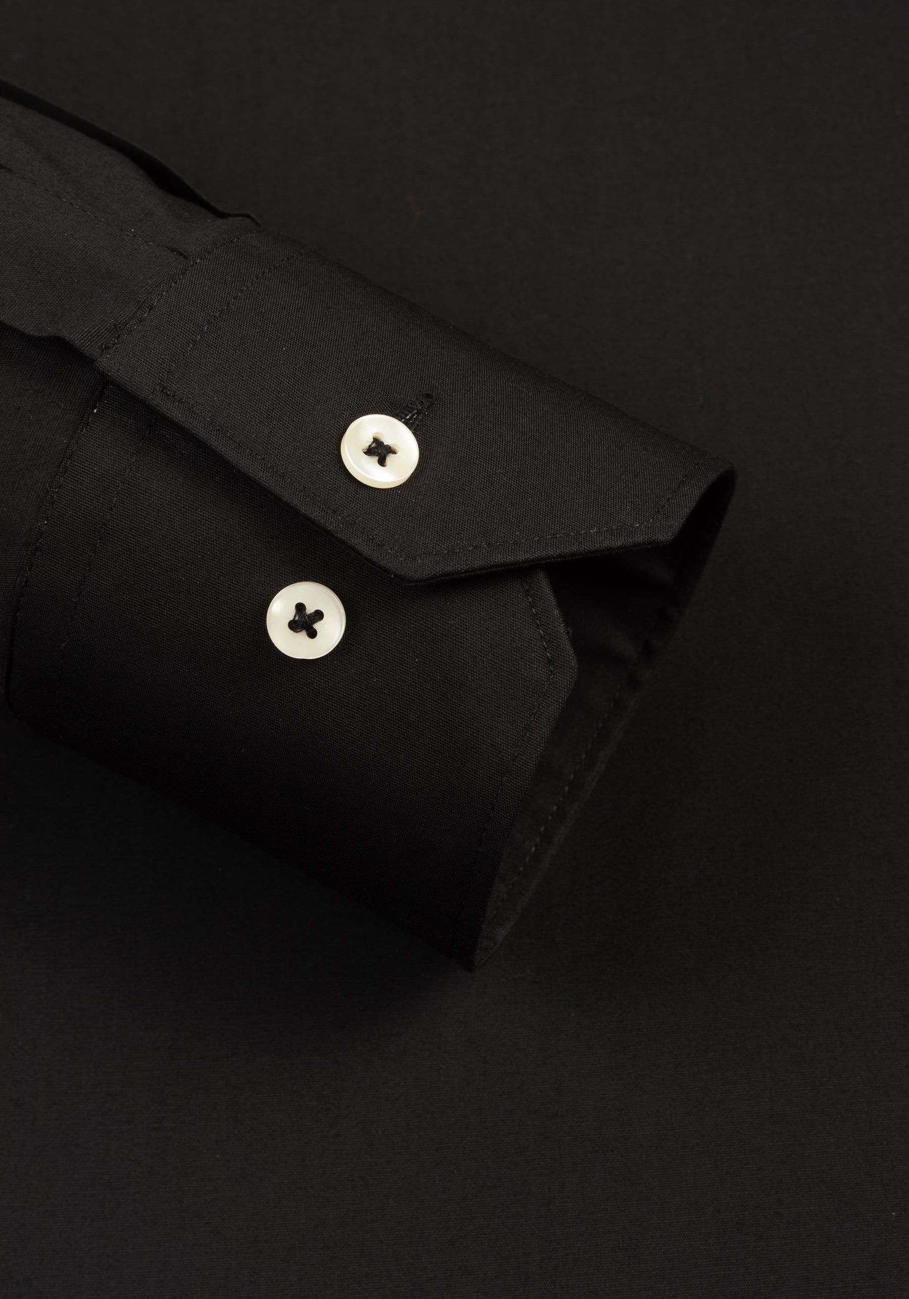 Midnight Black Cotton Lycra Shirt