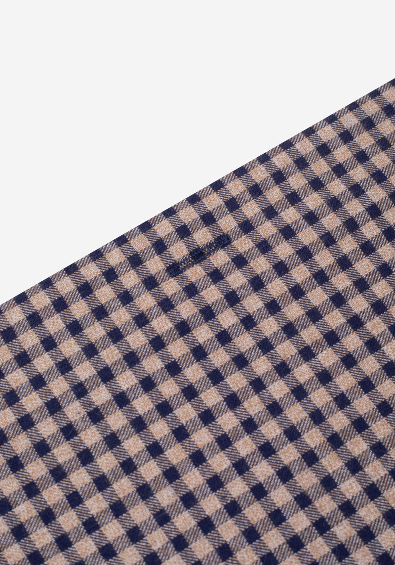 Dusk Beige Checked Flannel Twill Shirt