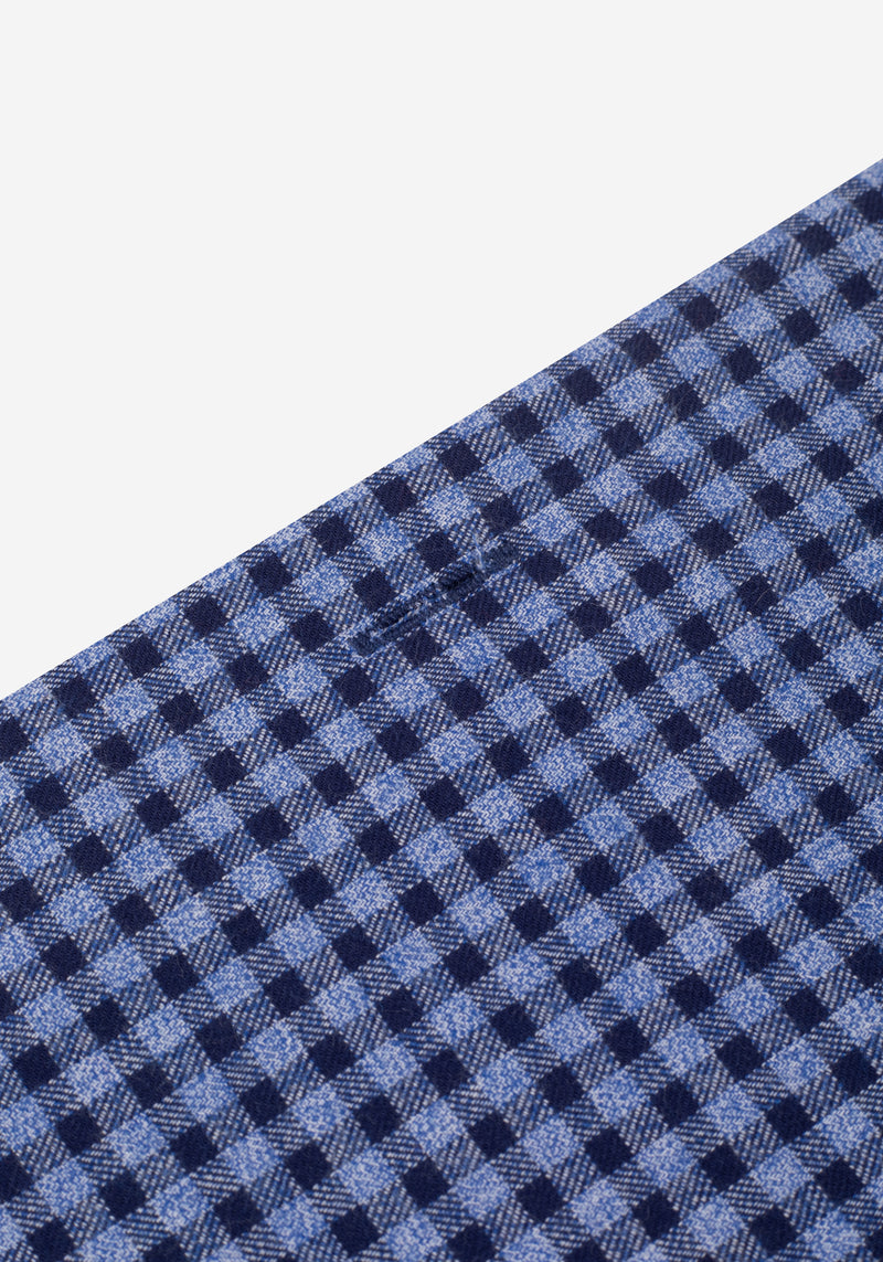 Serene Blue Checked Flannel Twill Shirt
