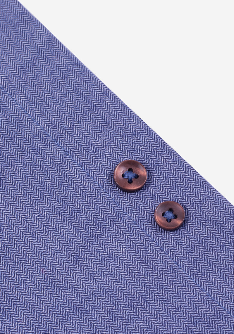 Rusty Blue Washed Herringbone Flannel Shirt