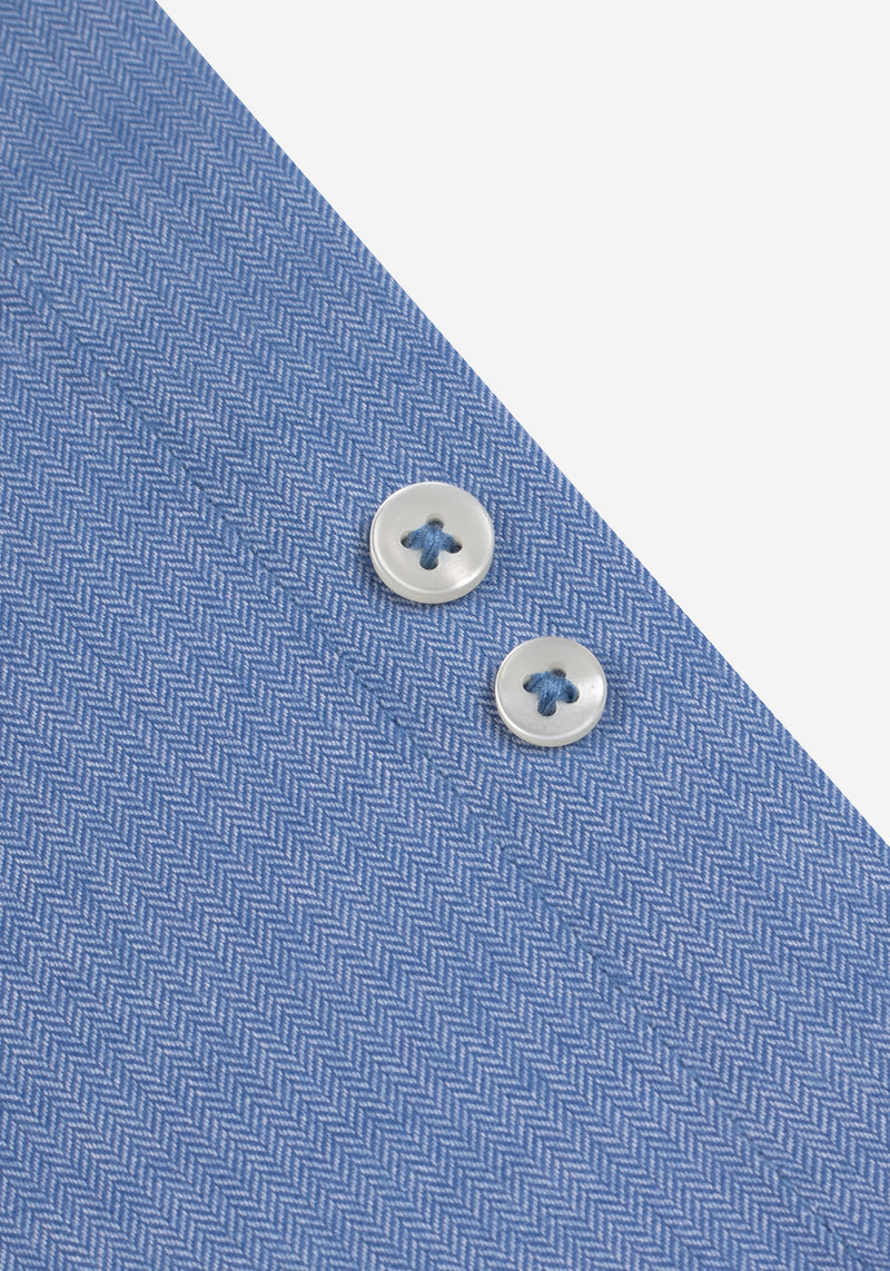 Moonlit Blue Washed Herringbone Flannel Shirt