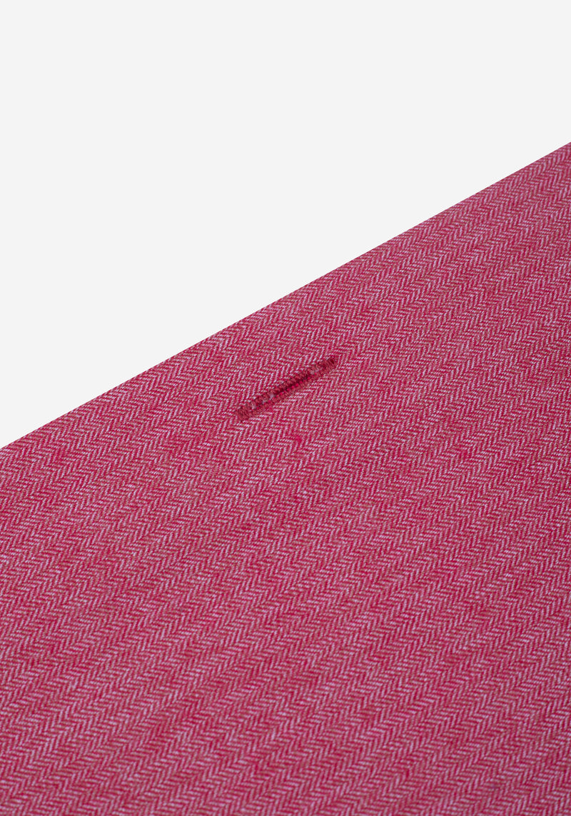 Cherry Red Washed Herringbone Flannel Shirt