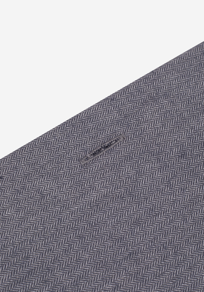 Dusk Grey Washed Herringbone Flannel Shirt