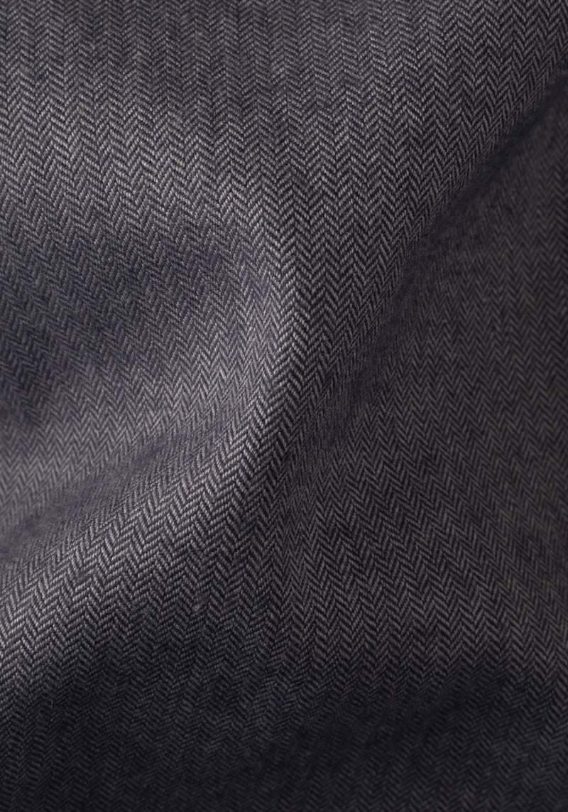Rusty Grey Herringbone Flannel Shirt