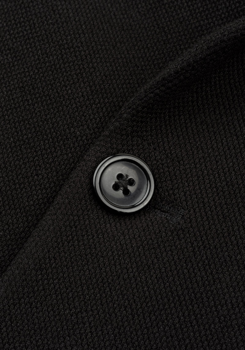 Vanta Black Double-Breasted Poly Blazer