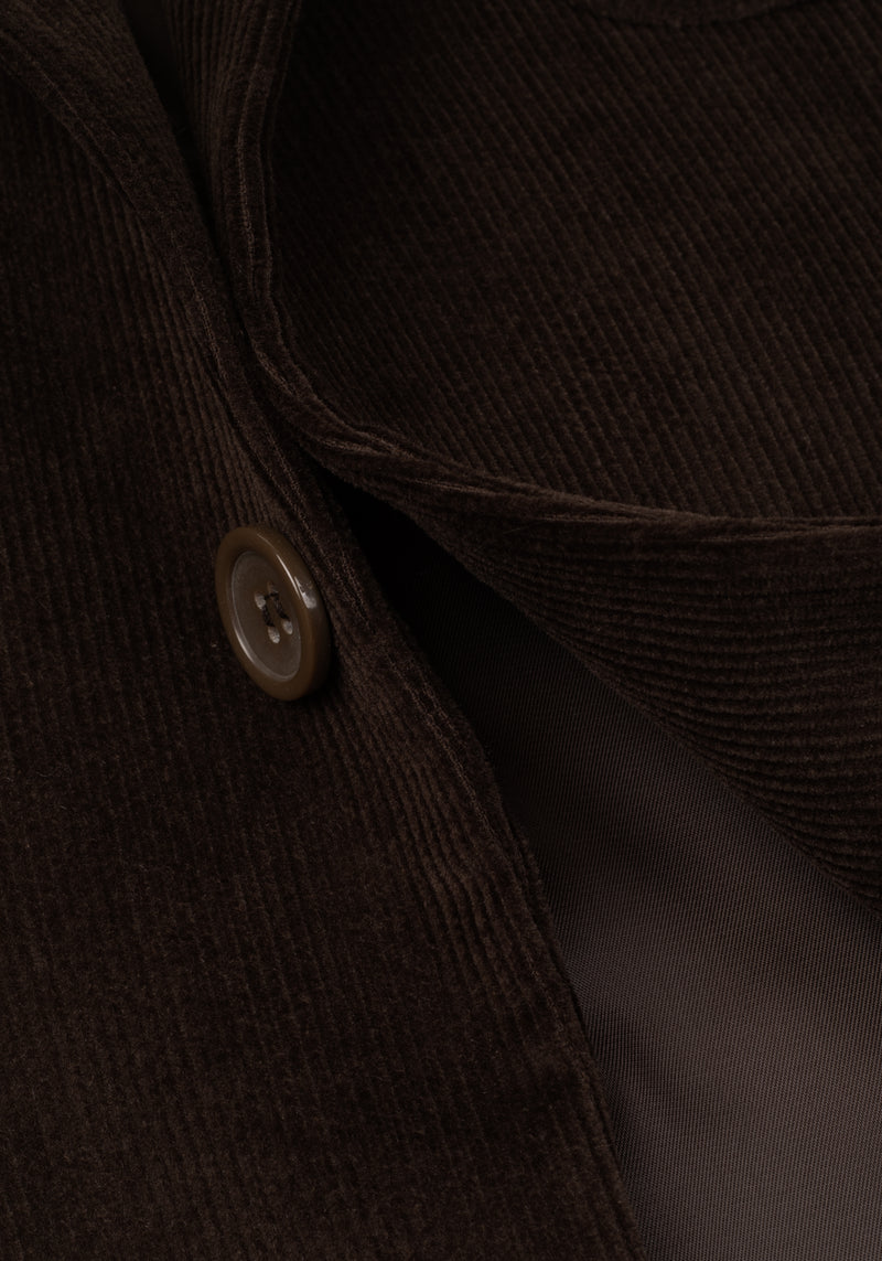 Slim Fit Truffle Brown Stripe Corduroy Blazer