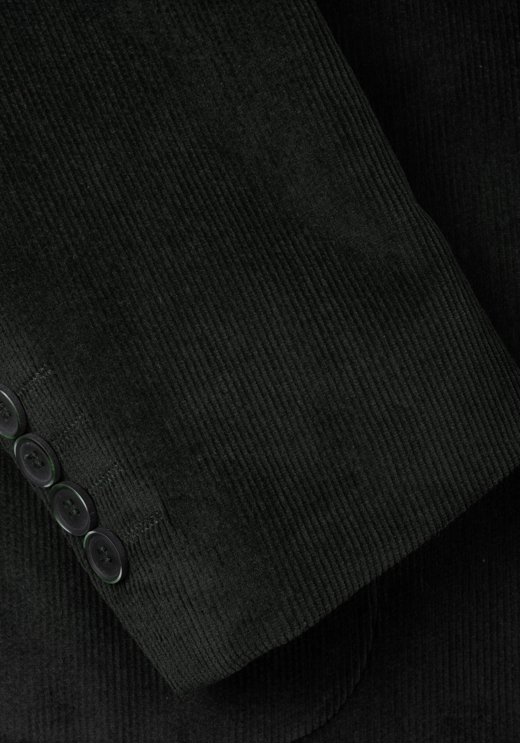 Slim Fit Dim Green Stripe Corduroy Blazer