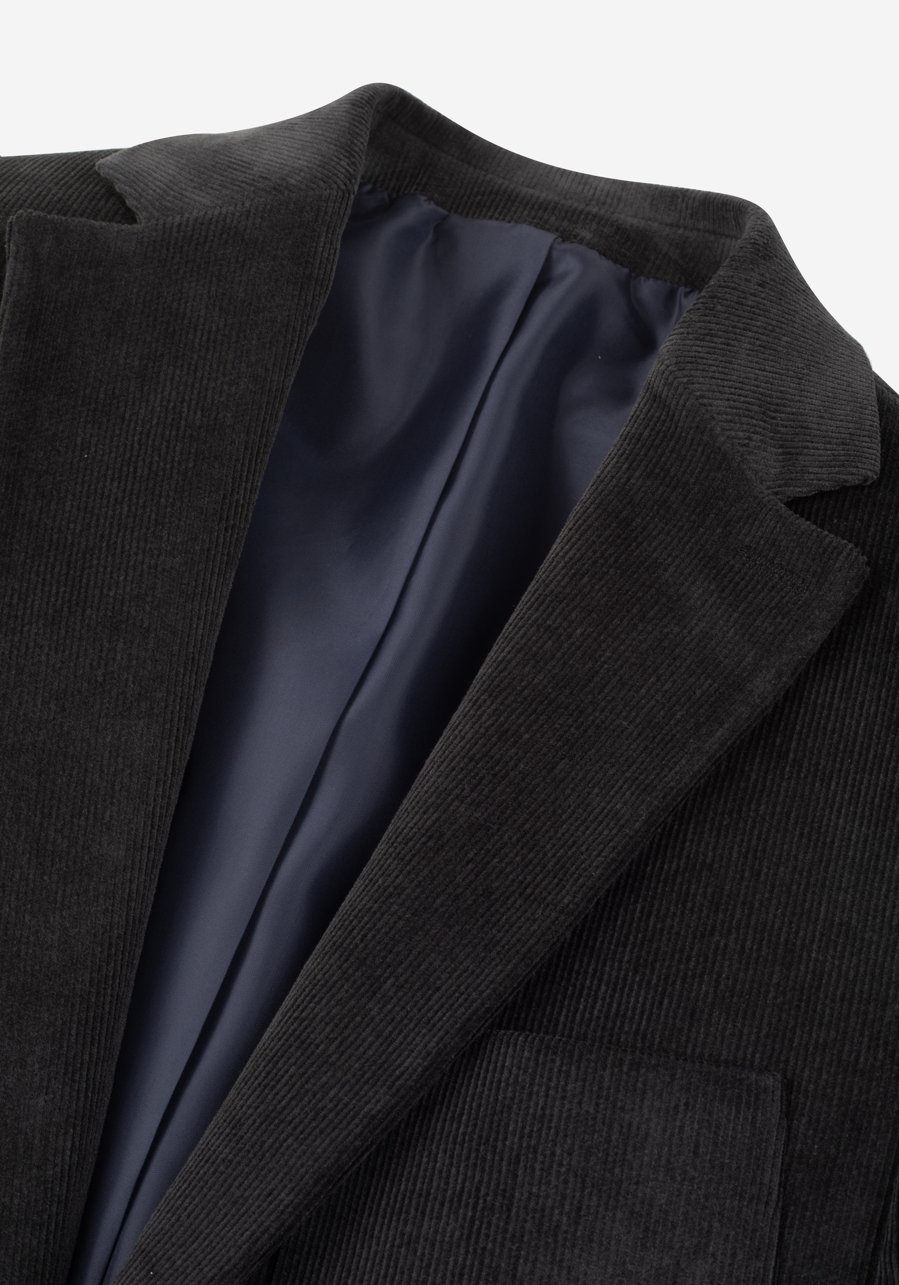 Slim Fit Faded Black Stripe Corduroy Blazer