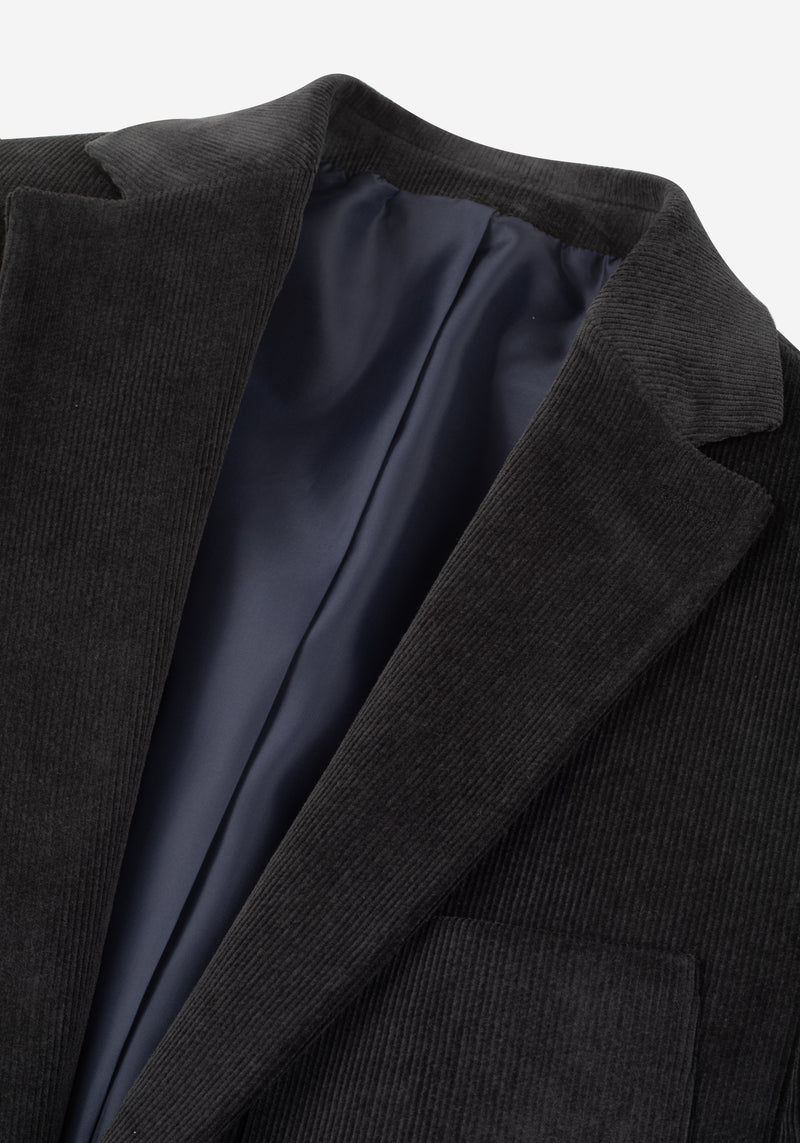 Slim Fit Faded Black Stripe Corduroy Blazer