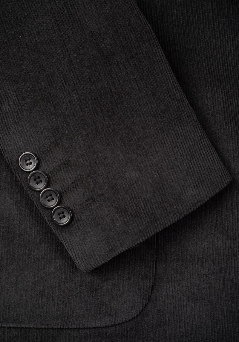 Slim Fit Faded Black Stripe Corduroy Blazer