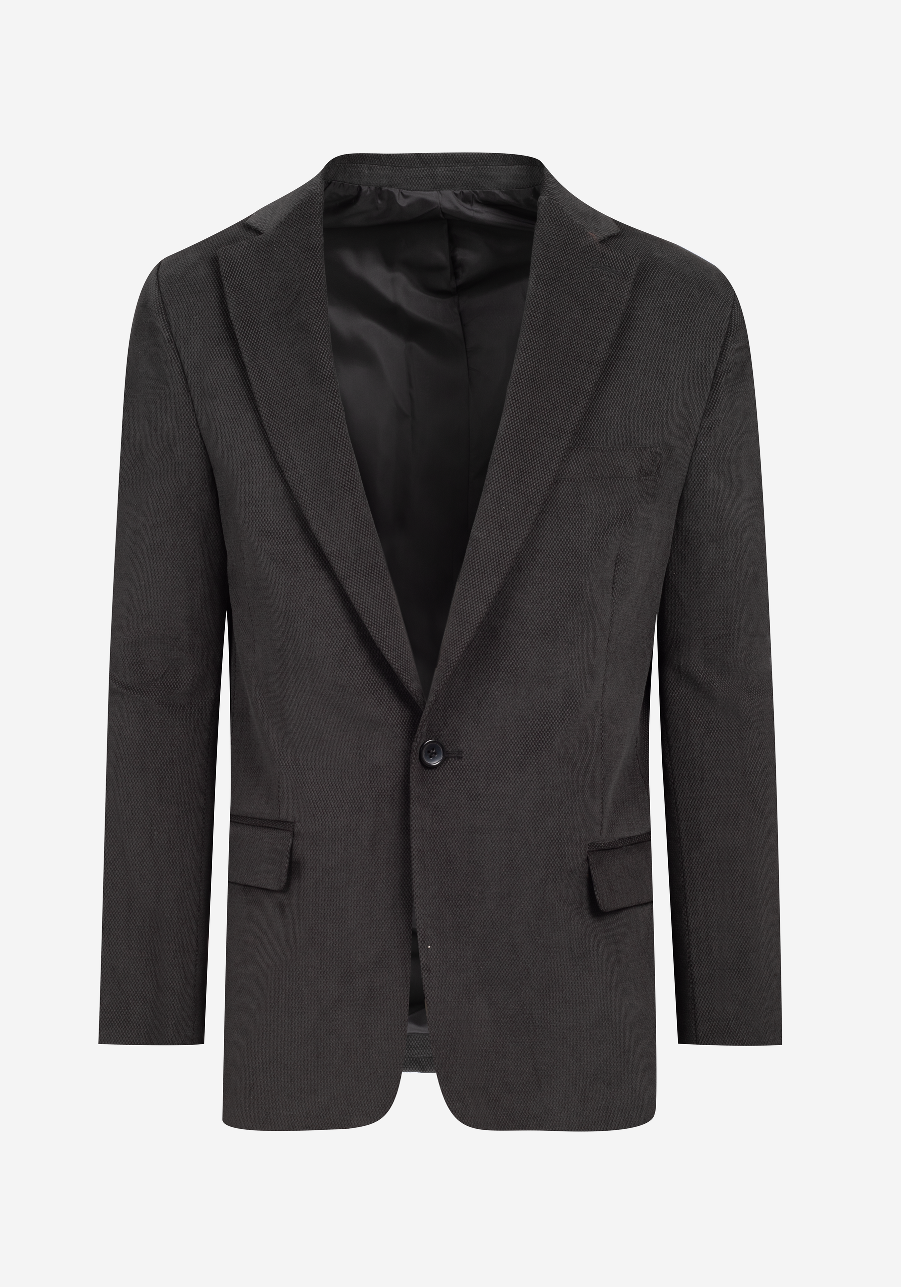 Slim Fit Ash Grey Dotted Pique Blazer