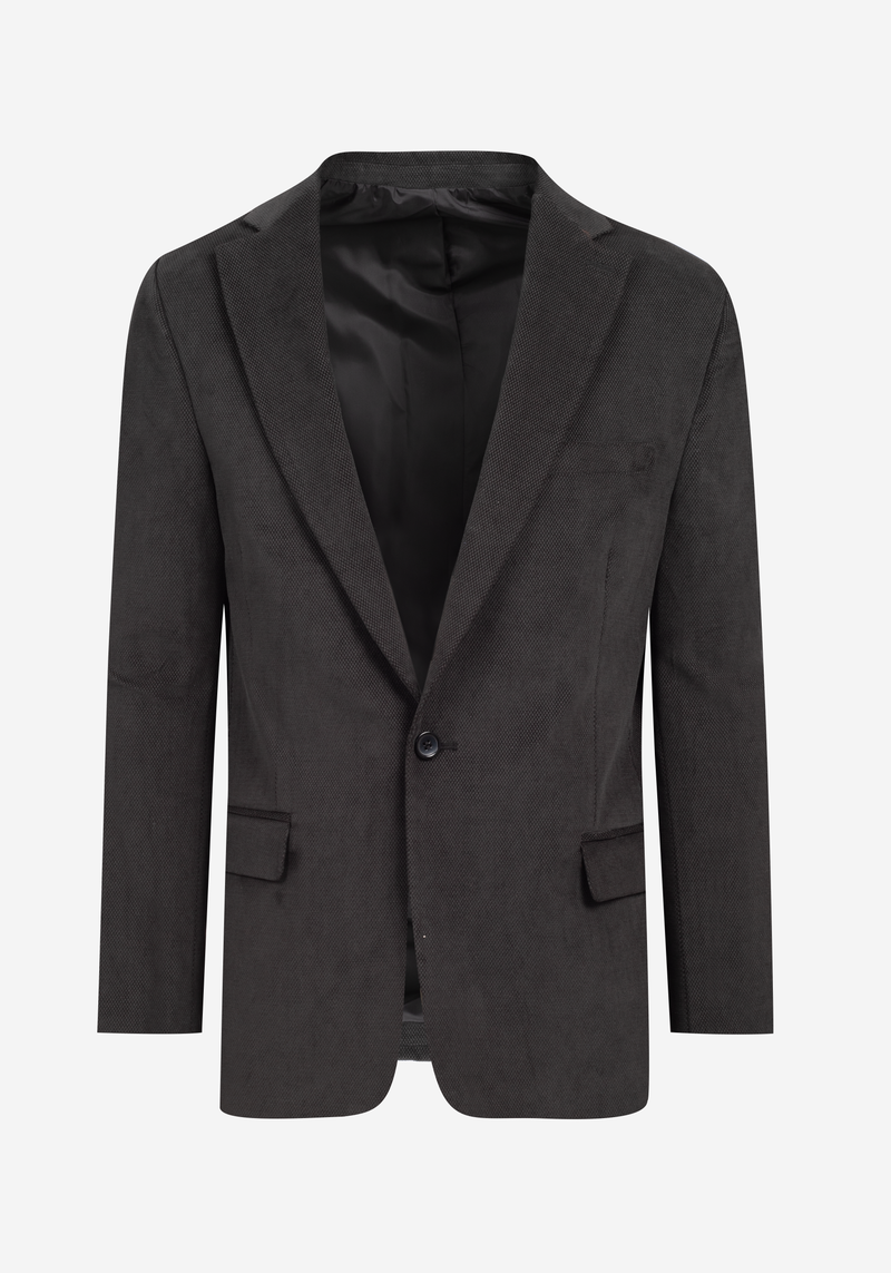 Slim Fit Ash Grey Dotted Pique Blazer