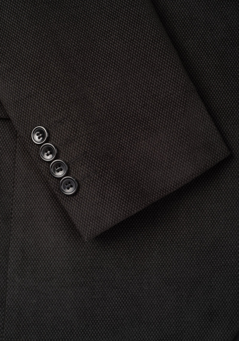 Slim Fit Ash Grey Dotted Pique Blazer