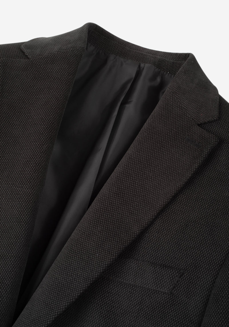 Slim Fit Ash Grey Dotted Pique Blazer
