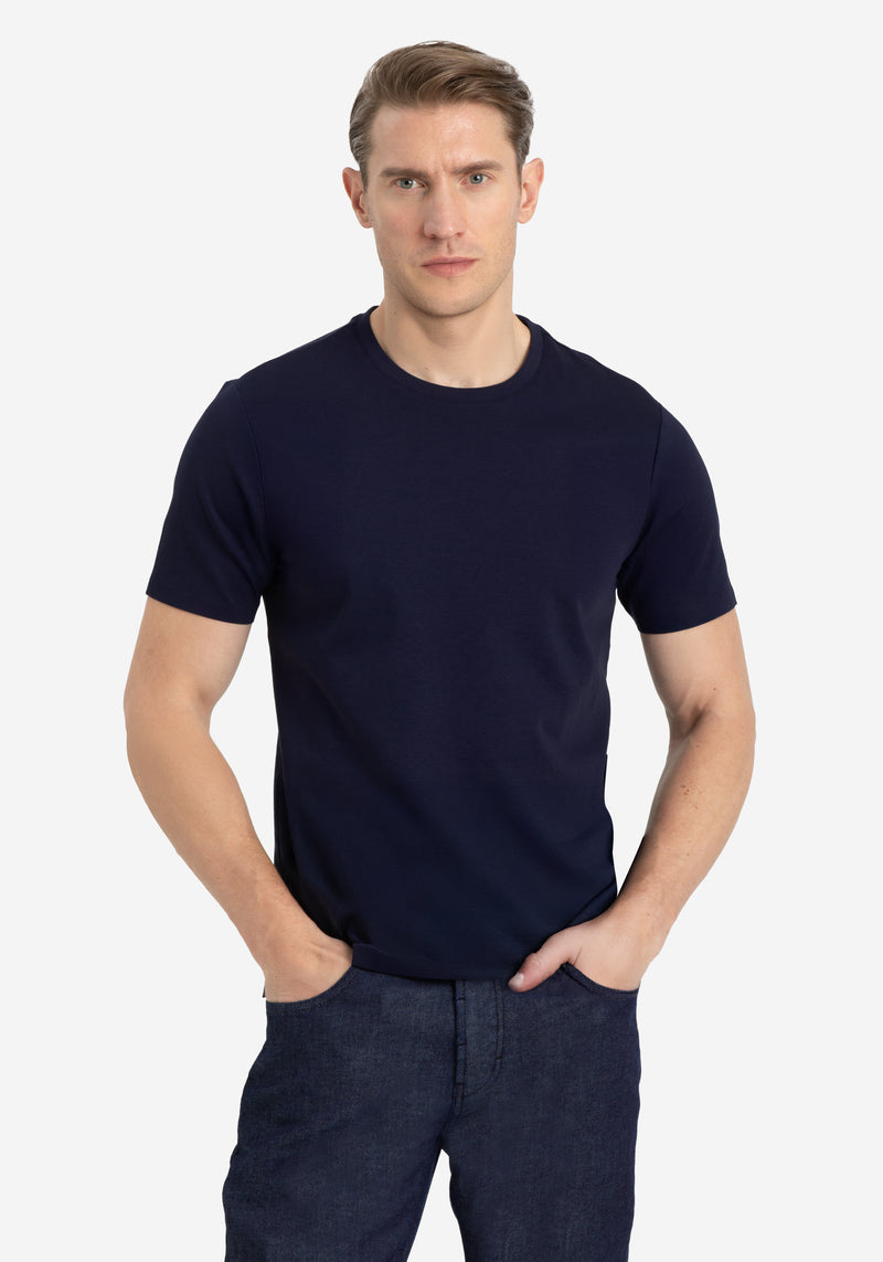 Arctic Navy Cotton Undershirt - Short Sleeve