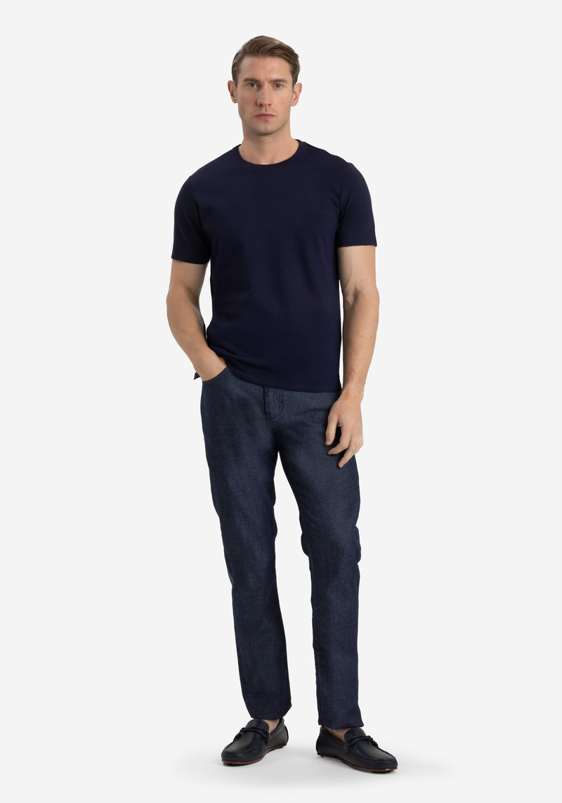 Arctic Navy Cotton Undershirt - Short Sleeve