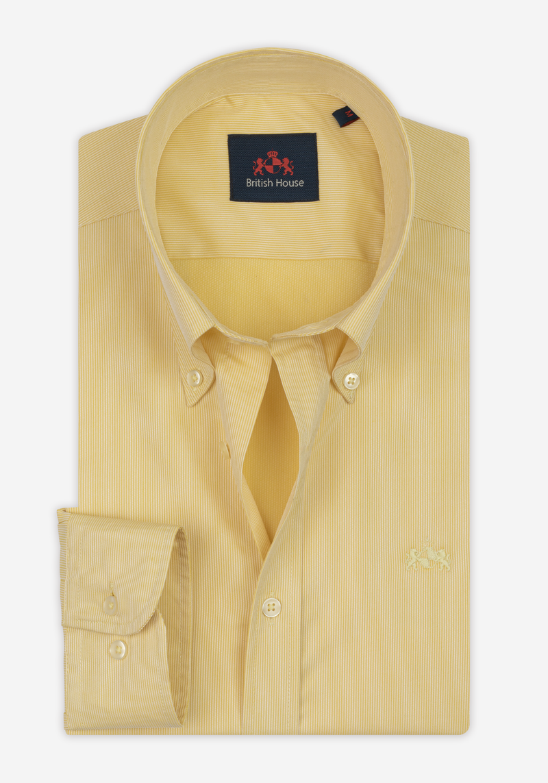 Brass Yellow Stripe Piqué Shirt