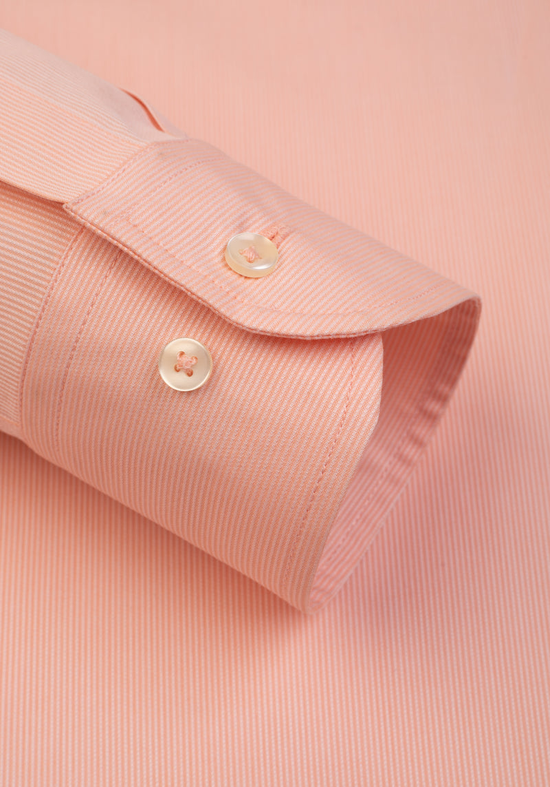 Pastel Orange Stripe Piqué Shirt