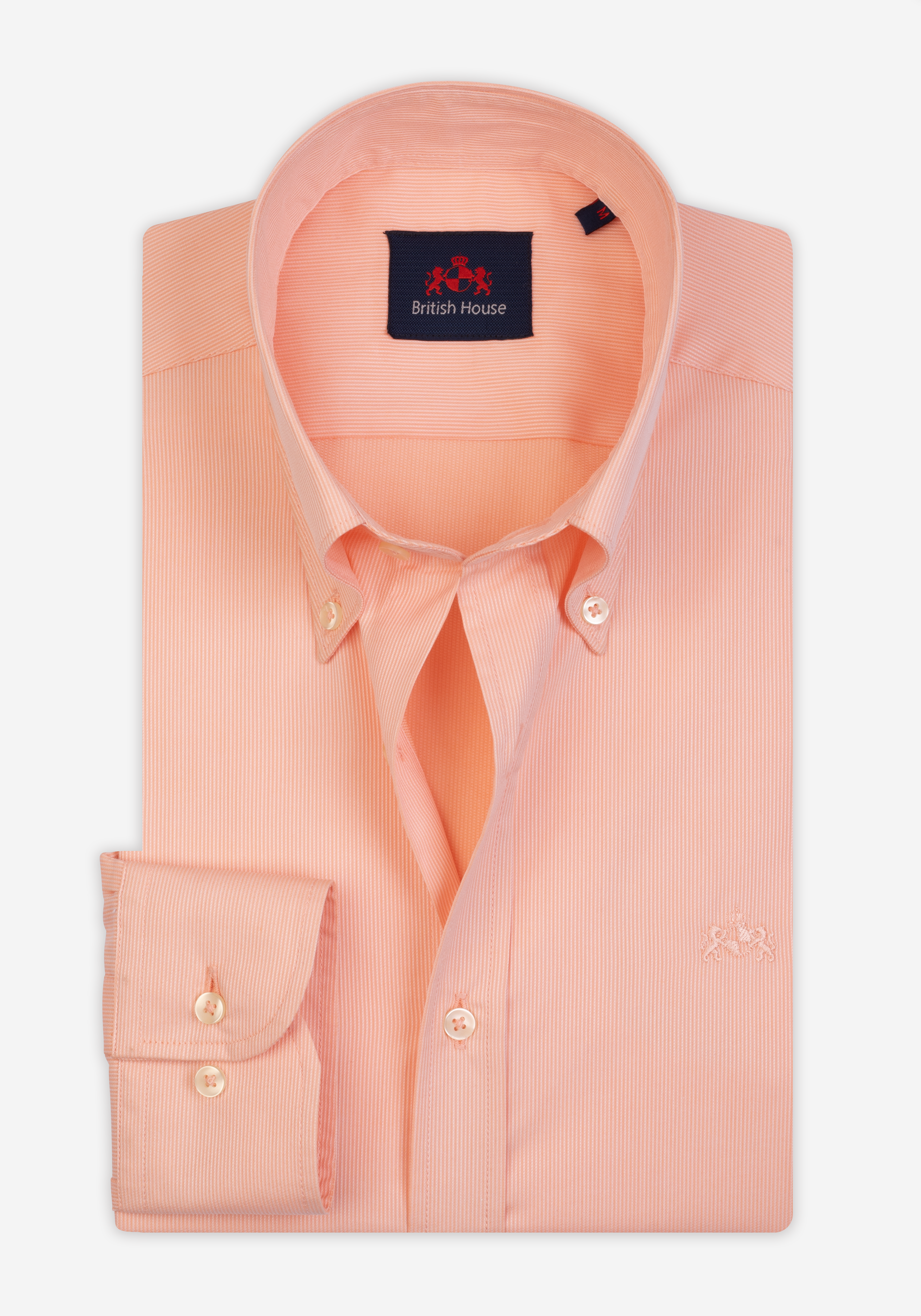 Pastel Orange Stripe Piqué Shirt