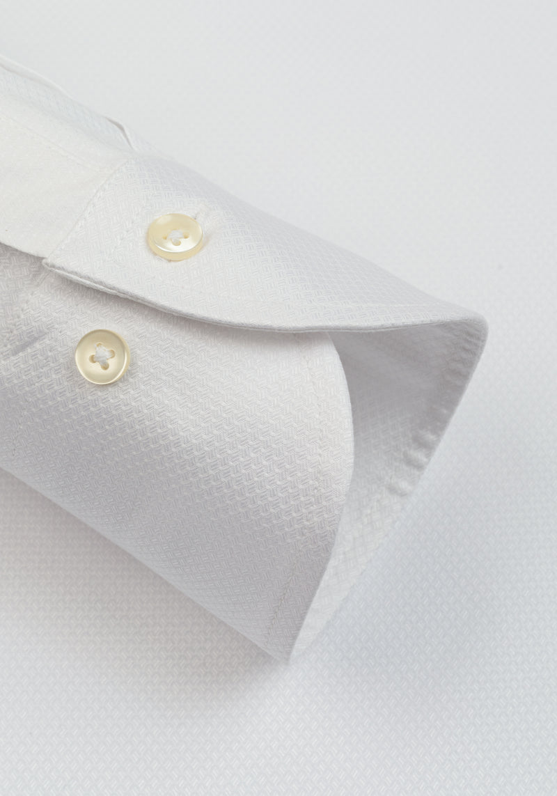 Mist White Basket Weave Shirt
