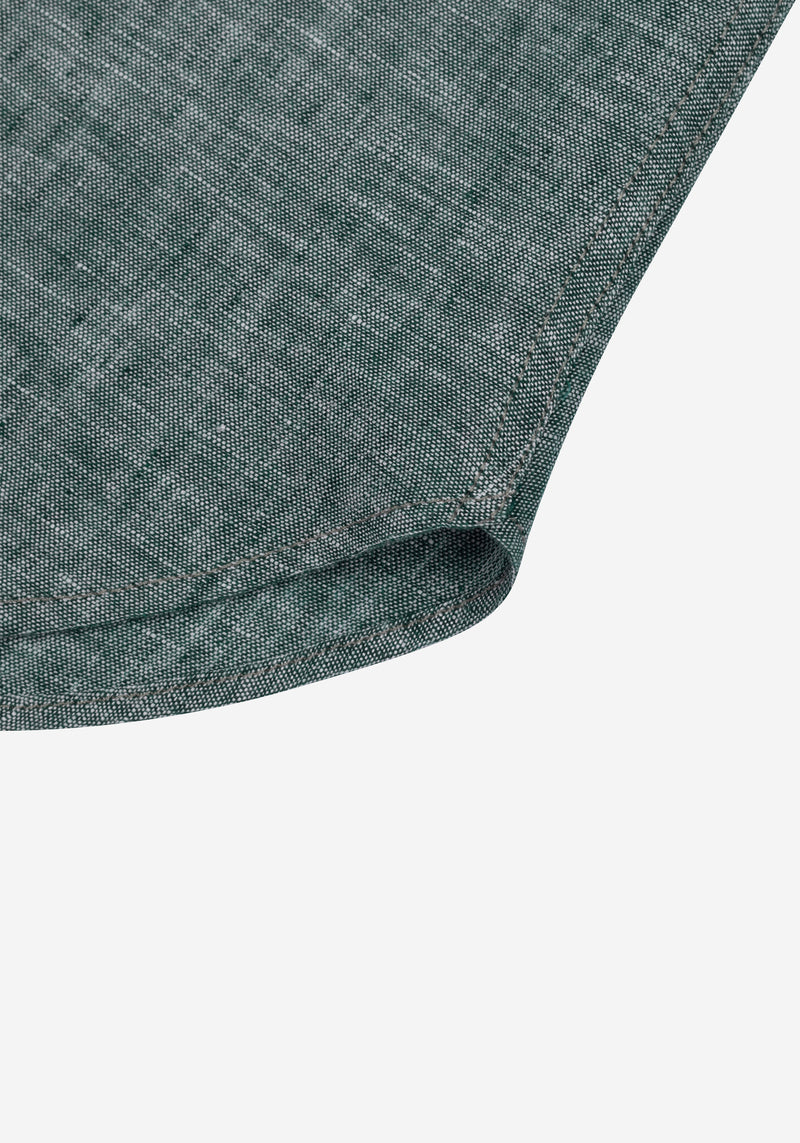 Faded Olive Washed Belgian Linen Shirt