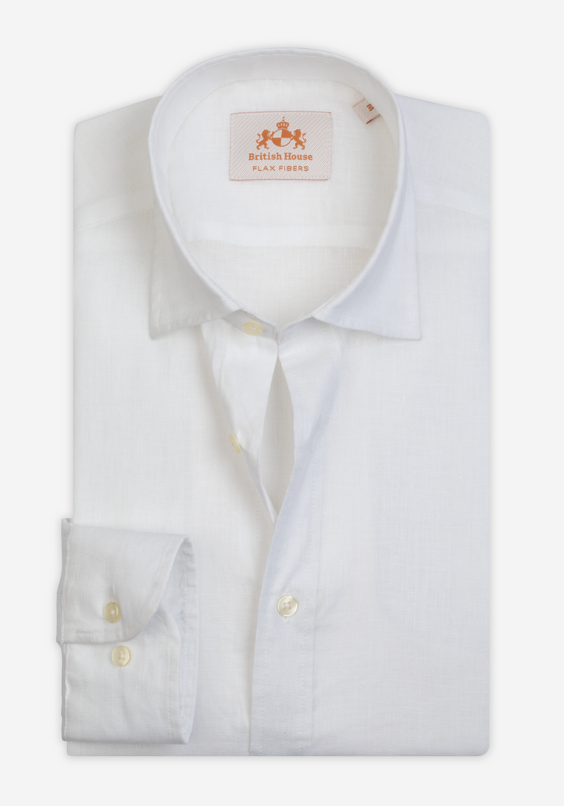 Cloud White Washed Belgian Linen Shirt