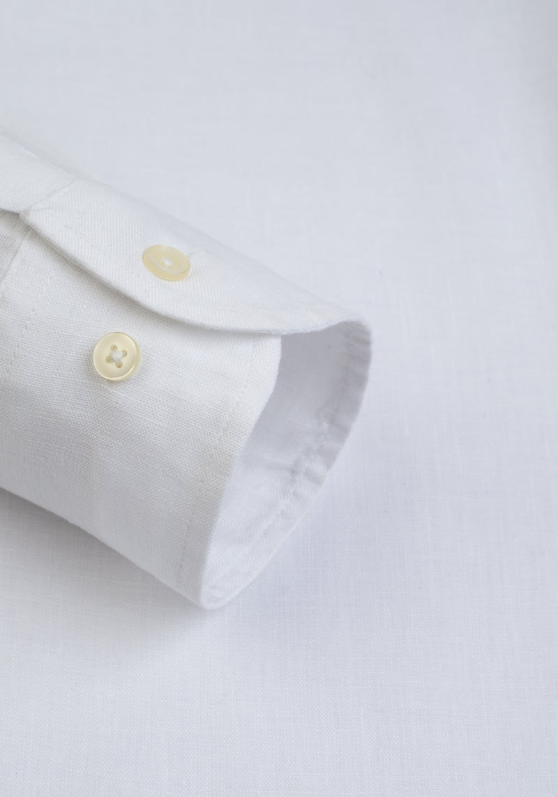 Cloud White Washed Belgian Linen Shirt