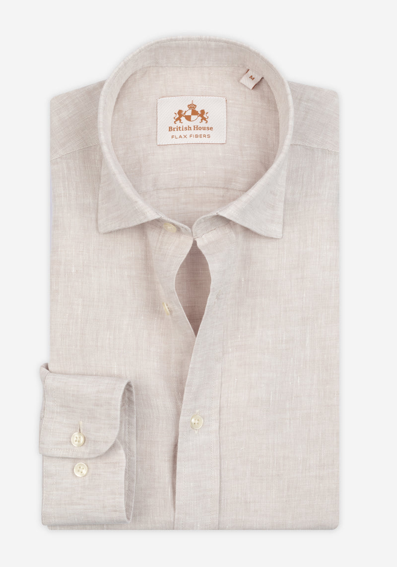 Royal Beige Washed Belgian Linen Shirt