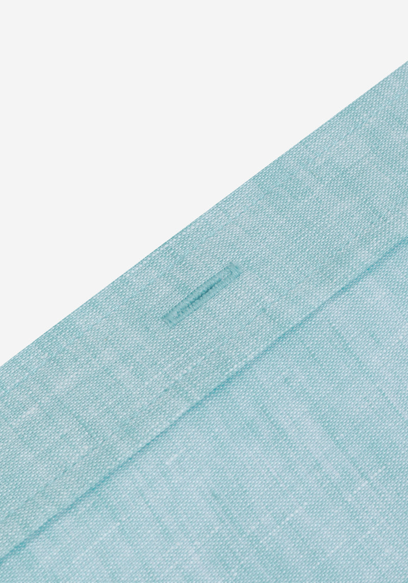 Aqua Blue Washed Belgian Linen Shirt