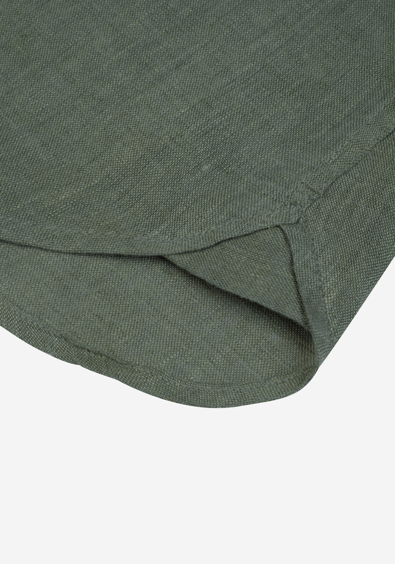Pale Olive Belgian Linen Shirt