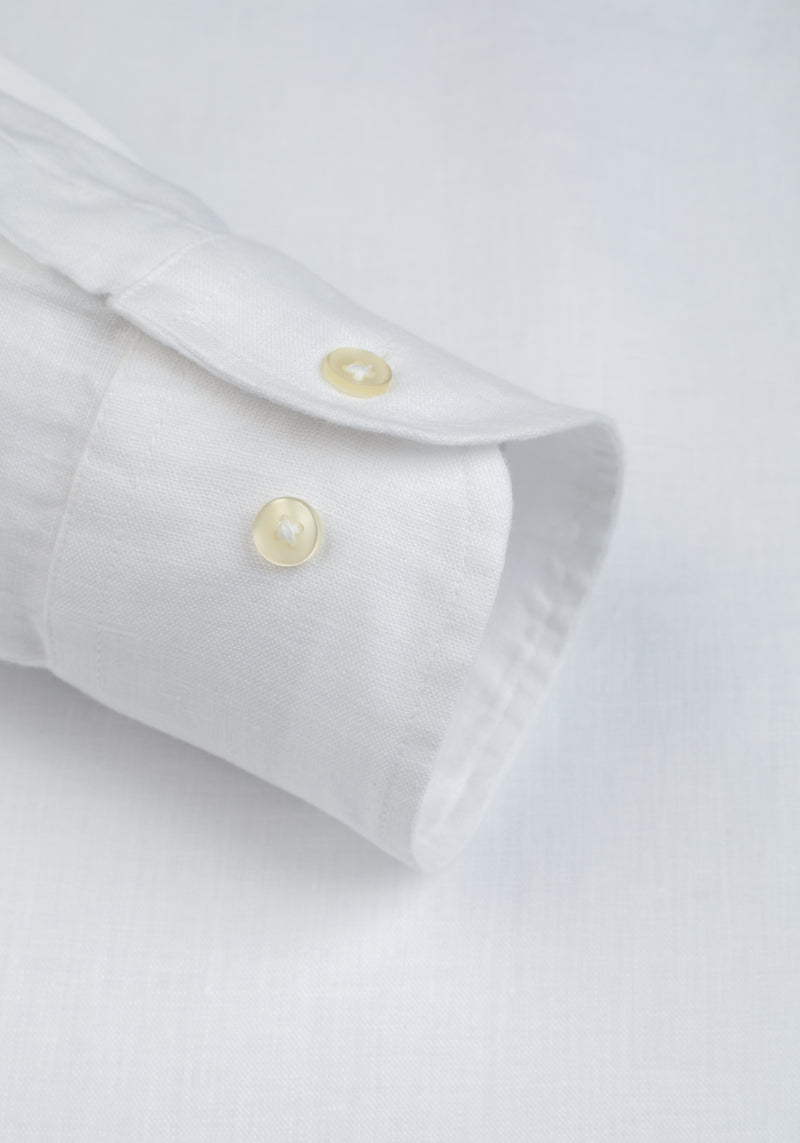 Frost White Belgian Linen Shirt