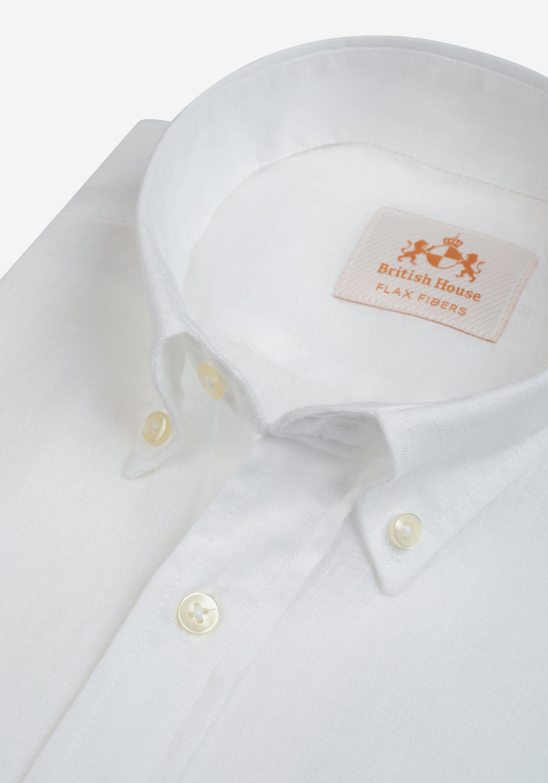 Frost White Belgian Linen Shirt