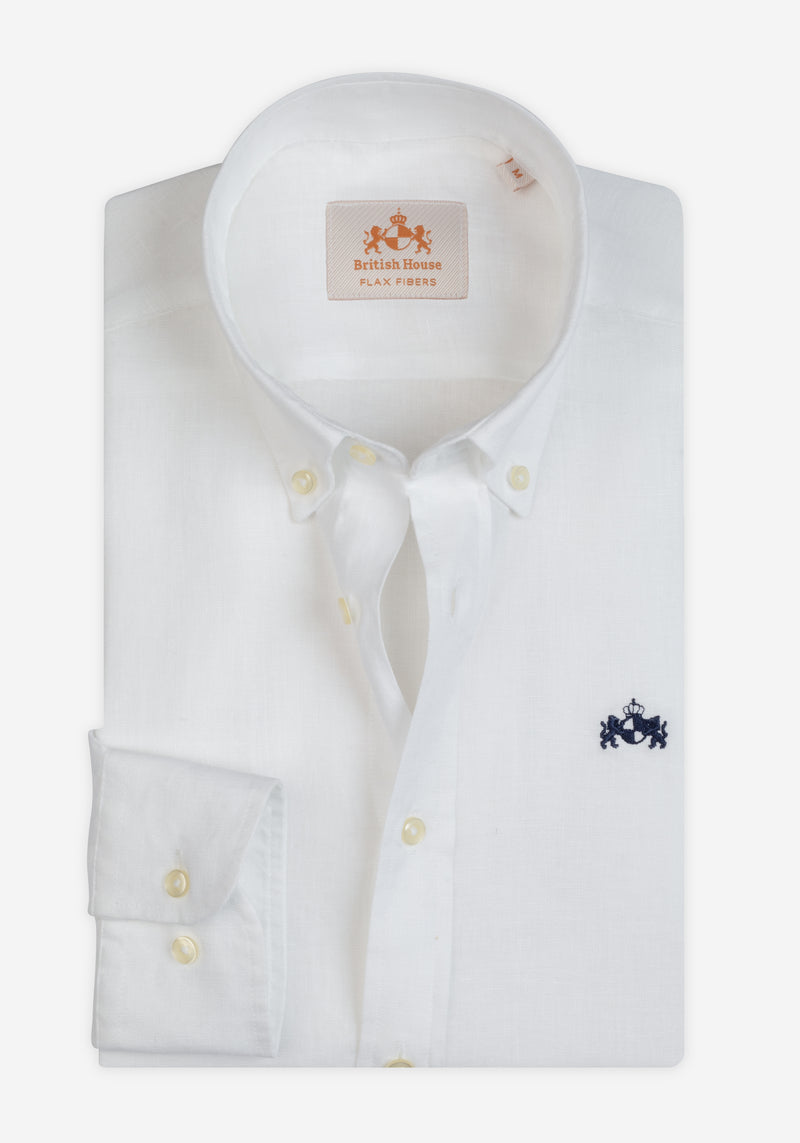 Frost White Belgian Linen Shirt