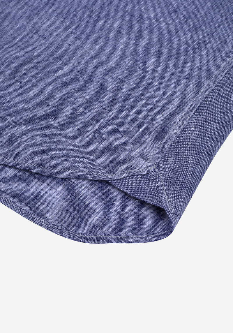 Indigo Blue Belgian Linen Shirt