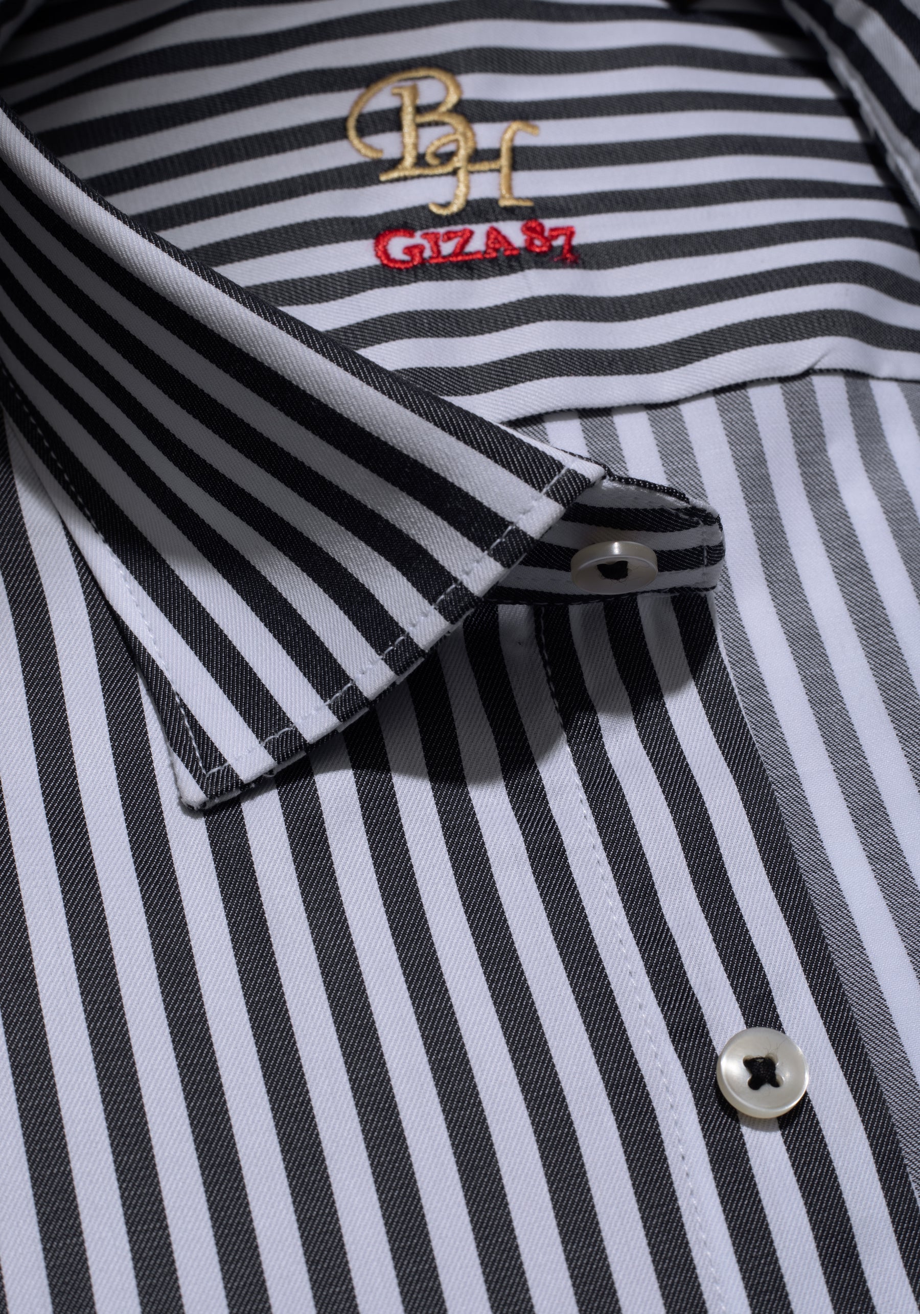 Giza 87 Cotton Astral Black Stripe Signature Twill Shirt