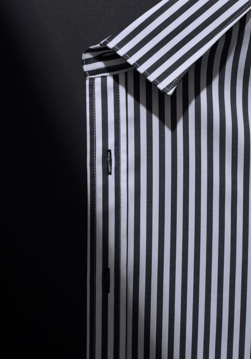 Giza 87 Cotton Astral Black Stripe Signature Twill Shirt