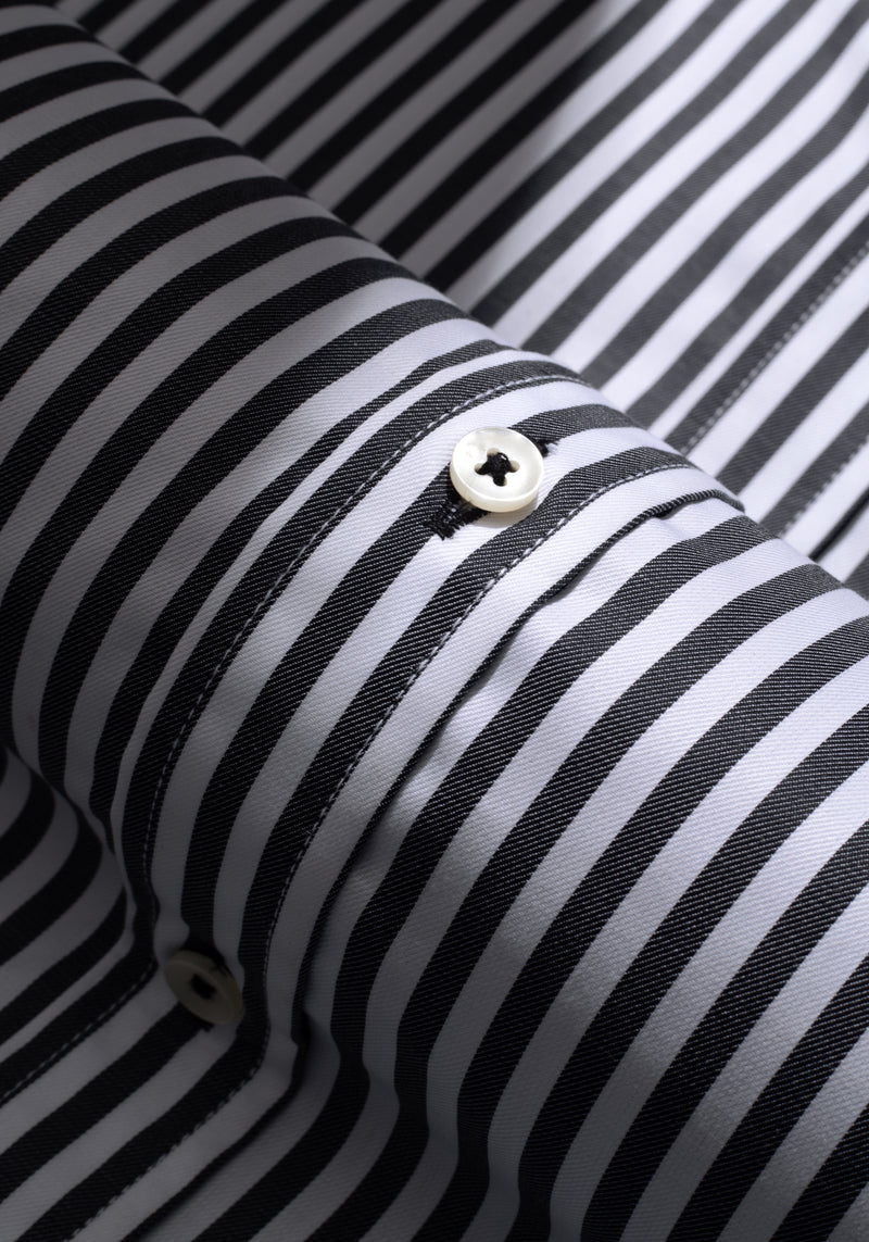 Giza 87 Cotton Astral Black Stripe Signature Twill Shirt