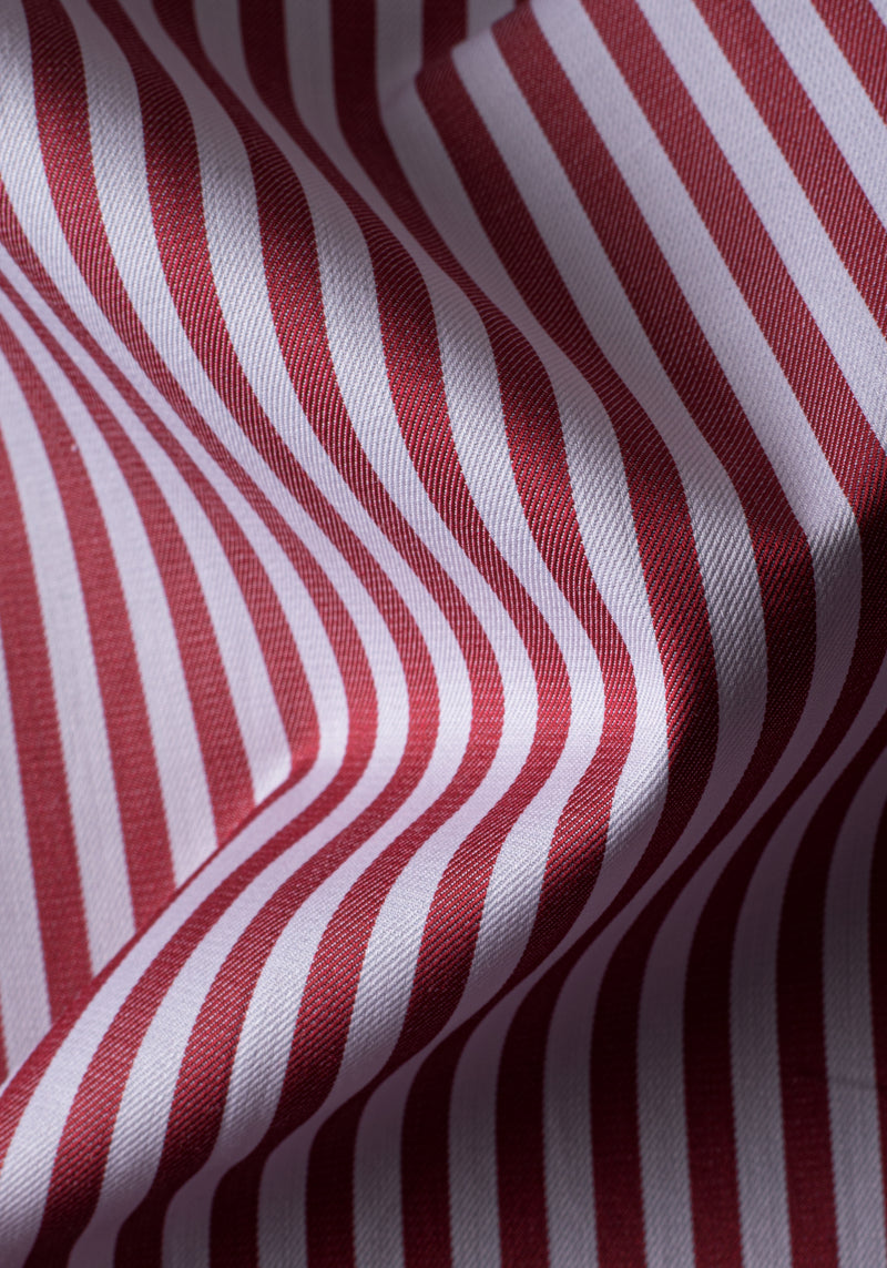 Giza 87 Cotton Bold Red Stripe Signature Twill Shirt