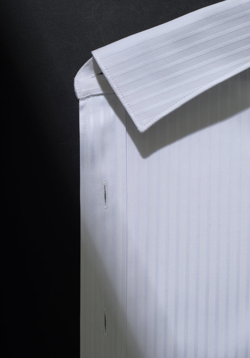 Giza 87 Cotton Halo White Stripe Signature Twill Shirt