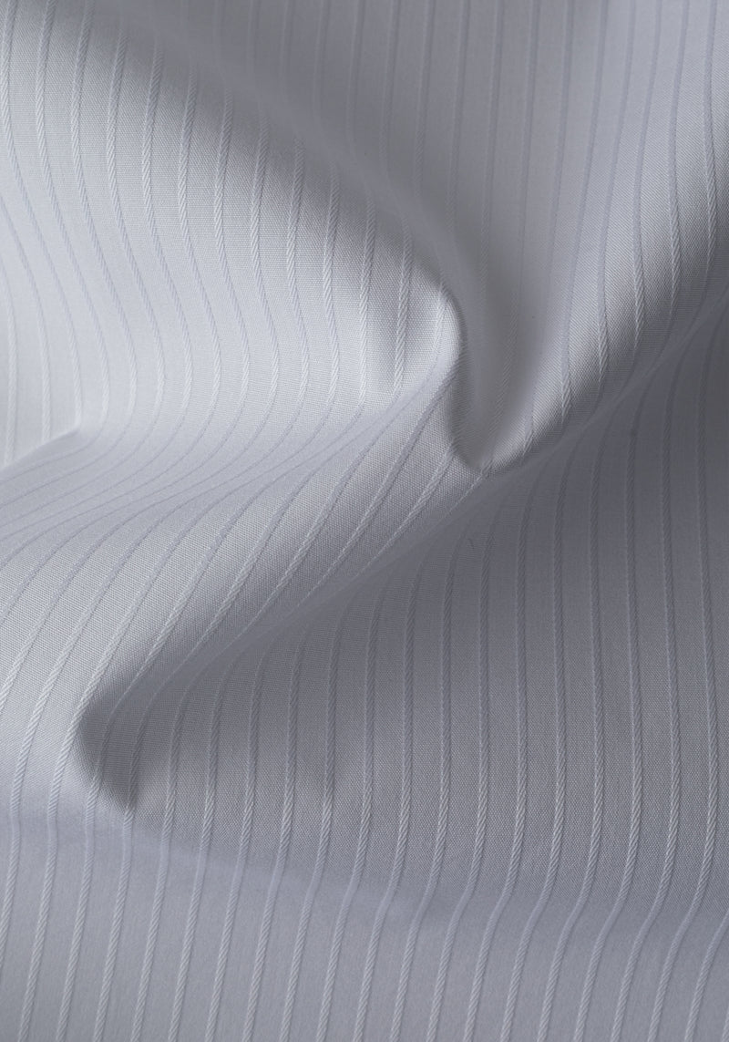 Giza 87 Cotton Polar White Stripe Signature Twill Shirt