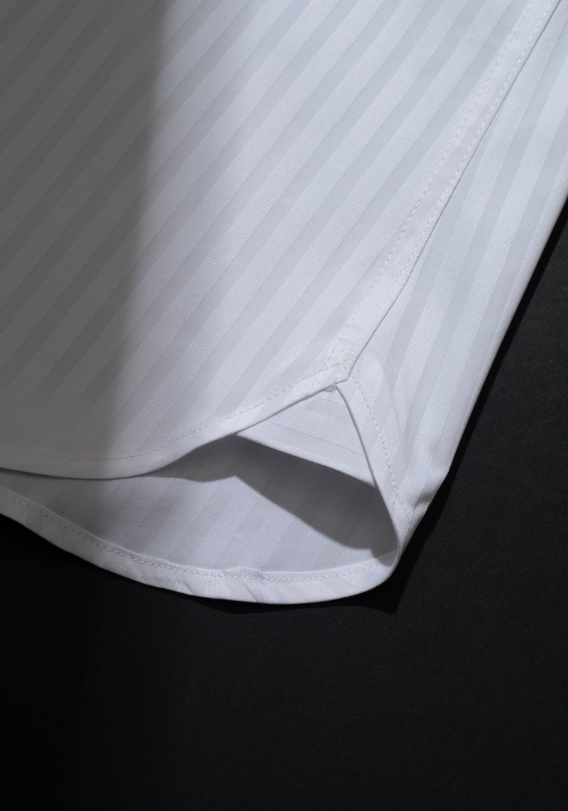 Giza 87 Cotton Moonstone White Stripe Signature Twill Shirt